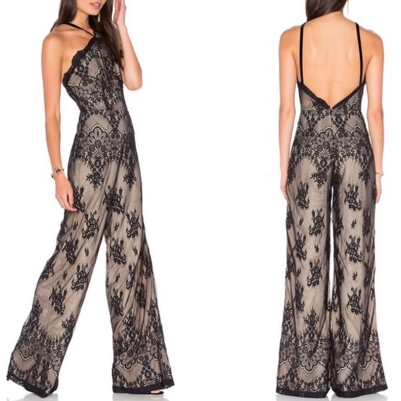 Majorelle Stella Black Lace Jumpsuit - Picture 1 of 8